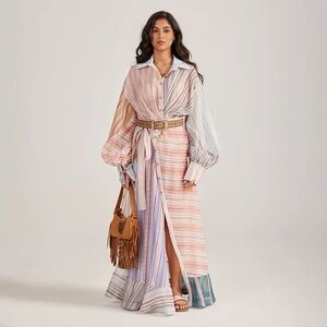 Designer-style Rebellion Striped Maxi Dress